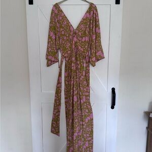 Petal & Pup Pink and Olive Floral Dress